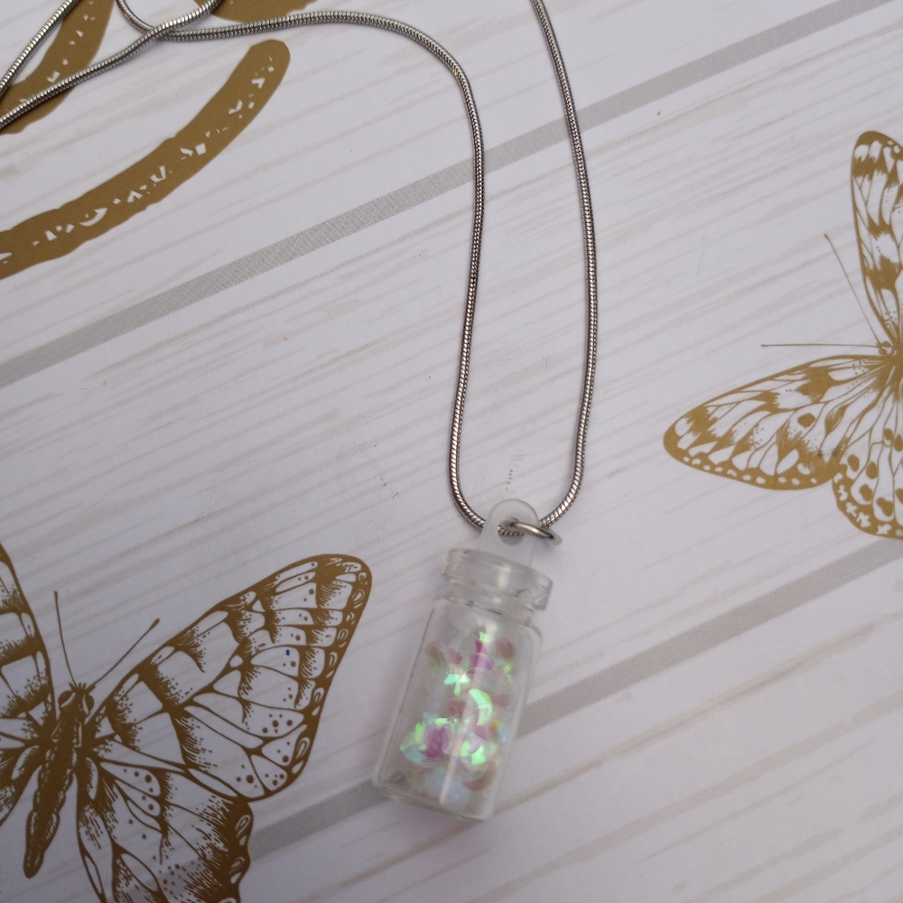 Fairy dust jar necklace